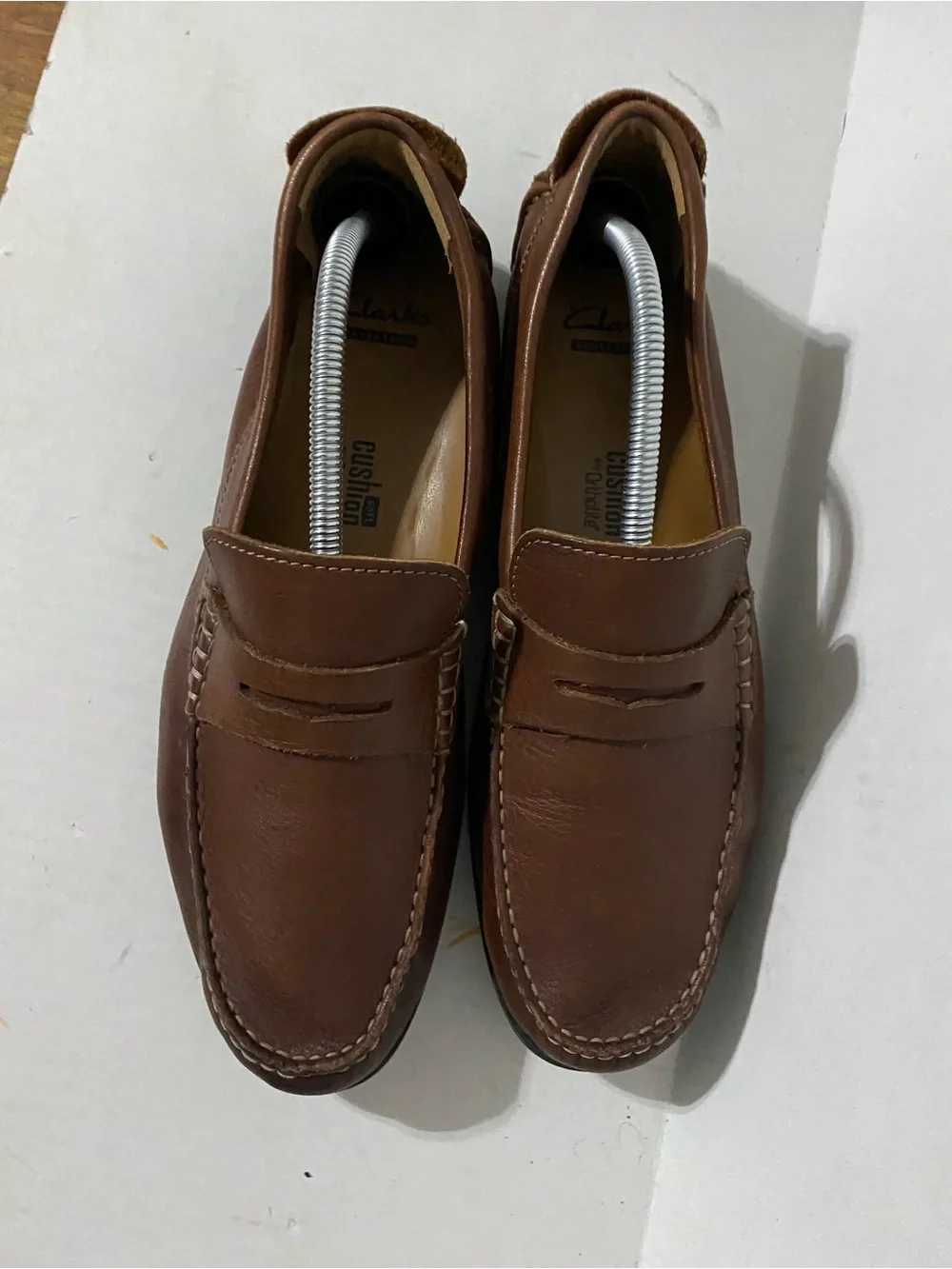 Clarks Brown Leather Penny Loafers